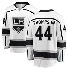 Men's Los Angeles Kings #44 Nate Thompson Authentic White Away Fanatics Branded Breakaway NHL Jersey
