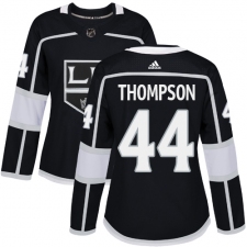 Women's Adidas Los Angeles Kings #44 Nate Thompson Authentic Black Home NHL Jersey