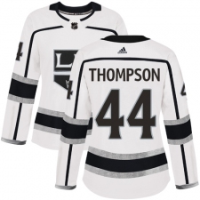 Women's Adidas Los Angeles Kings #44 Nate Thompson Authentic White Away NHL Jersey