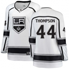 Women's Los Angeles Kings #44 Nate Thompson Authentic White Away Fanatics Branded Breakaway NHL Jersey