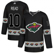 Men's Adidas Minnesota Wild #10 Matt Read Authentic Black Team Logo Fashion NHL Jersey