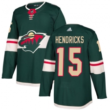 Men's Adidas Minnesota Wild #15 Matt Hendricks Premier Green Home NHL Jersey