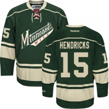 Men's Reebok Minnesota Wild #15 Matt Hendricks Premier Green Third NHL Jersey