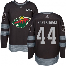 Men's Adidas Minnesota Wild #44 Matt Bartkowski Authentic Black 1917-2017 100th Anniversary NHL Jersey
