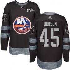 Men's Adidas New York Islanders #45 Noah Dobson Authentic Black 1917-2017 100th Anniversary NHL Jersey
