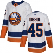 Men's Adidas New York Islanders #45 Noah Dobson Authentic White Away NHL Jersey