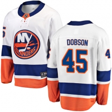 Men's New York Islanders #45 Noah Dobson Fanatics Branded White Away Breakaway NHL Jersey