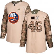 Men's Adidas New York Islanders #46 Bode Wilde Authentic Camo Veterans Day Practice NHL Jersey