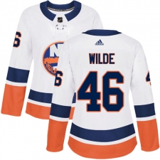 Women's Adidas New York Islanders #46 Bode Wilde Authentic White Away NHL Jersey