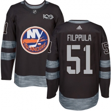 Men's Adidas New York Islanders #51 Valtteri Filppula Authentic Black 1917-2017 100th Anniversary NHL Jersey