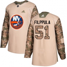 Men's Adidas New York Islanders #51 Valtteri Filppula Authentic Camo Veterans Day Practice NHL Jersey