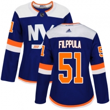Women's Adidas New York Islanders #51 Valtteri Filppula Premier Blue Alternate NHL Jersey
