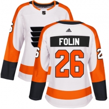 Women's Adidas Philadelphia Flyers #26 Christian Folin Authentic White Away NHL Jersey