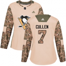 Women's Adidas Pittsburgh Penguins #7 Matt Cullen Authentic Camo Veterans Day Practice NHL Jersey