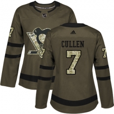 Women's Adidas Pittsburgh Penguins #7 Matt Cullen Authentic Green Salute to Service NHL Jersey
