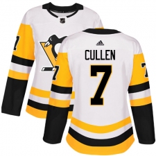 Women's Adidas Pittsburgh Penguins #7 Matt Cullen Authentic White Away NHL Jersey