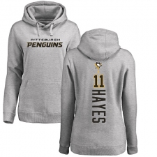 NHL Women's Adidas Pittsburgh Penguins #11 Jimmy Hayes Ash Backer Pullover Hoodie