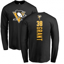 NHL Adidas Pittsburgh Penguins #38 Derek Grant Black Backer Long Sleeve T-Shirt