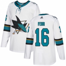 Youth Adidas San Jose Sharks #16 Eric Fehr Authentic White Away NHL Jersey