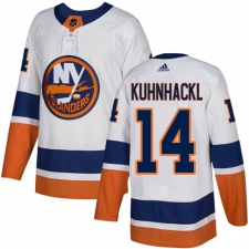 Men's Adidas New York Islanders #14 Tom Kuhnhackl Authentic White Away NHL Jersey