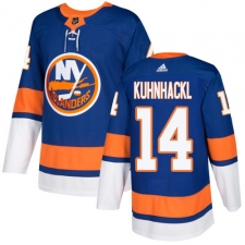 Men's Adidas New York Islanders #14 Tom Kuhnhackl Premier Royal Blue Home NHL Jersey