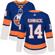 Women's Adidas New York Islanders #14 Tom Kuhnhackl Premier Royal Blue Home NHL Jersey