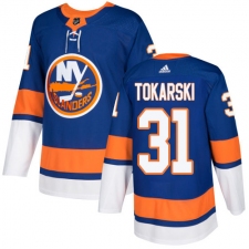 Youth Adidas New York Islanders #31 Dustin Tokarski Premier Royal Blue Home NHL Jersey