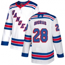 Men's Adidas New York Rangers #28 Chris Bigras Authentic White Away NHL Jersey