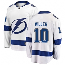 Men's Tampa Bay Lightning #10 J.T. Miller Fanatics Branded White Away Breakaway NHL Jersey