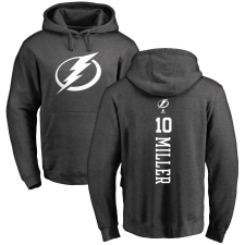 NHL Adidas Tampa Bay Lightning #10 J.T. Miller Charcoal One Color Backer Pullover Hoodie