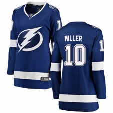 Women's Tampa Bay Lightning #10 J.T. Miller Fanatics Branded Royal Blue Home Breakaway NHL Jersey