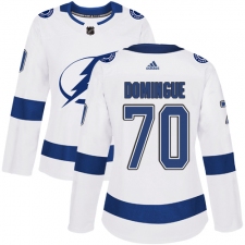 Women's Adidas Tampa Bay Lightning #70 Louis Domingue Authentic White Away NHL Jersey