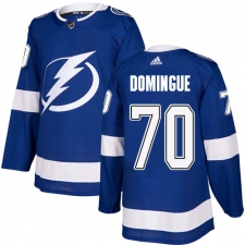Youth Adidas Tampa Bay Lightning #70 Louis Domingue Authentic Royal Blue Home NHL Jersey