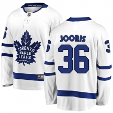 Men's Toronto Maple Leafs #36 Josh Jooris Authentic White Away Fanatics Branded Breakaway NHL Jersey
