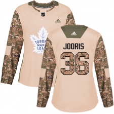 Women's Adidas Toronto Maple Leafs #36 Josh Jooris Authentic Camo Veterans Day Practice NHL Jersey
