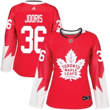 Women's Adidas Toronto Maple Leafs #36 Josh Jooris Authentic Red Alternate NHL Jersey