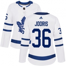Women's Adidas Toronto Maple Leafs #36 Josh Jooris Authentic White Away NHL Jersey