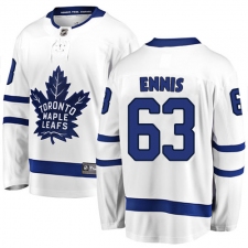 Men's Toronto Maple Leafs #63 Tyler Ennis Authentic White Away Fanatics Branded Breakaway NHL Jersey