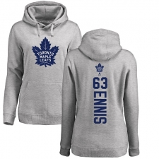 NHL Women's Adidas Toronto Maple Leafs #63 Tyler Ennis Ash Backer Pullover Hoodie