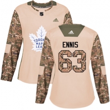 Women's Adidas Toronto Maple Leafs #63 Tyler Ennis Authentic Camo Veterans Day Practice NHL Jersey