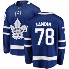 Men's Toronto Maple Leafs #78 Rasmus Sandin Authentic Royal Blue Home Fanatics Branded Breakaway NHL Jersey