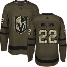 Youth Adidas Vegas Golden Knights #22 Nick Holden Authentic Green Salute to Service NHL Jersey