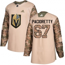 Men's Adidas Vegas Golden Knights #67 Max Pacioretty Authentic Camo Veterans Day Practice NHL Jersey