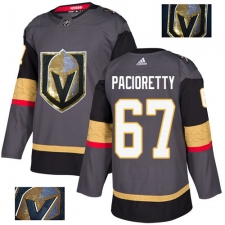 Men's Adidas Vegas Golden Knights #67 Max Pacioretty Authentic Gray Fashion Gold NHL Jersey