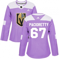 Women's Adidas Vegas Golden Knights #67 Max Pacioretty Authentic Purple Fights Cancer Practice NHL Jersey