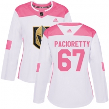 Women's Adidas Vegas Golden Knights #67 Max Pacioretty Authentic White Pink Fashion NHL Jersey