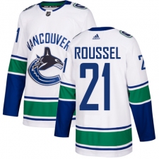 Men's Adidas Vancouver Canucks #21 Antoine Roussel Authentic White Away NHL Jersey