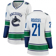 Women's Vancouver Canucks #21 Antoine Roussel Fanatics Branded White Away Breakaway NHL Jersey