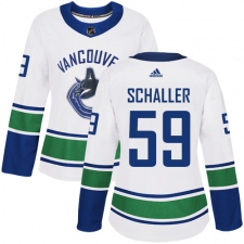 Women's Adidas Vancouver Canucks #59 Tim Schaller Authentic White Away NHL Jersey