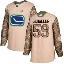 Youth Adidas Vancouver Canucks #59 Tim Schaller Authentic Camo Veterans Day Practice NHL Jersey